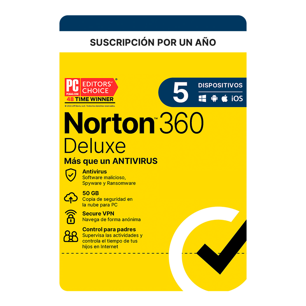 Norton 360 Delux 1 Año 5 Dispositivos